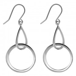 SS Teardrop & Circle Earrings
