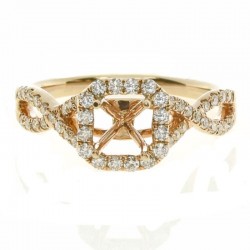 18KR Diamond Semi-Mount Engagement Ring