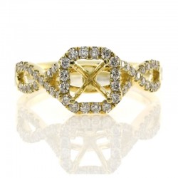 18KY Diamond Semi-Mount Engagement Ring