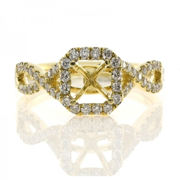 18KY Diamond Semi-Mount Engagement Ring