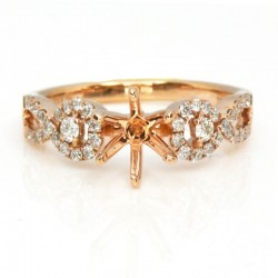 18KR Diamond Semi-Mount Engagement Ring
