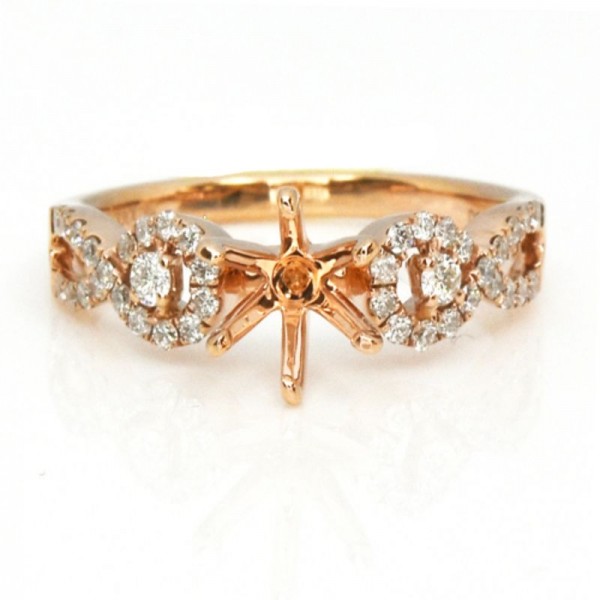 18KR Diamond Semi-Mount Engagement Ring