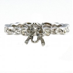 18KW Diamond Semi-Mount Engagement Ring