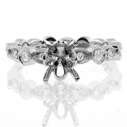 18KW Diamond Semi-Mount Engagement Ring