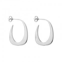SS J-Hoop Thin U Earrings