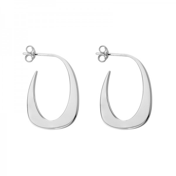 SS J-Hoop Thin U Earrings