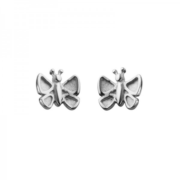 Silver Children's Butterfly Stud Earrings