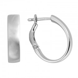 SS Oval Hinged Hoop Earrings