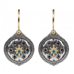 Women's  Astria Collection Silver & 18KY Gold Lone Star Earings