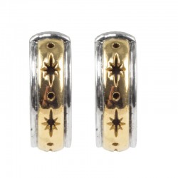 Women's  Astria Collection Silver & 18KY Gold Milky Way Curl Earings
