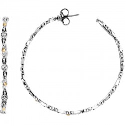 Sterling Silver & 18K Yellow Gold Large Dotted Hoop Earring