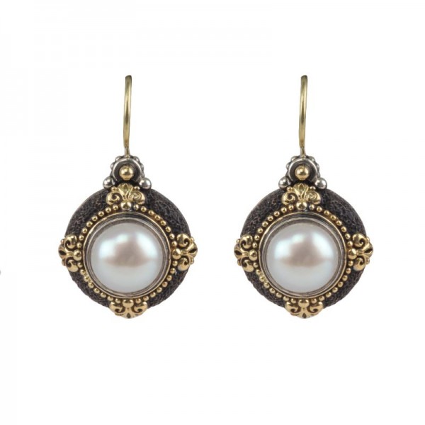 Women's Sterling Silver & 18KY Gold Pearl Drop Earrings