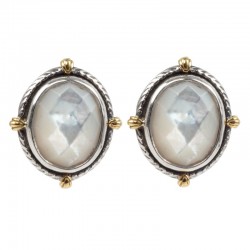 Sterling Silver & 18K Yellow Gold Mother of Pearl Earrings