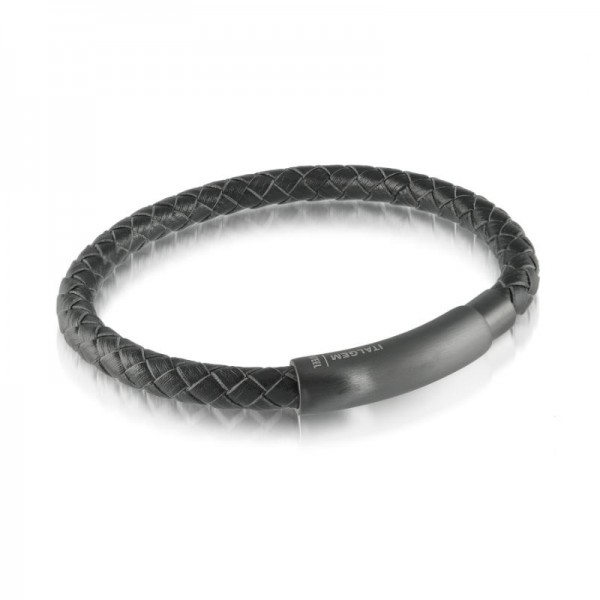 Italgem Steel Leather Bracelet