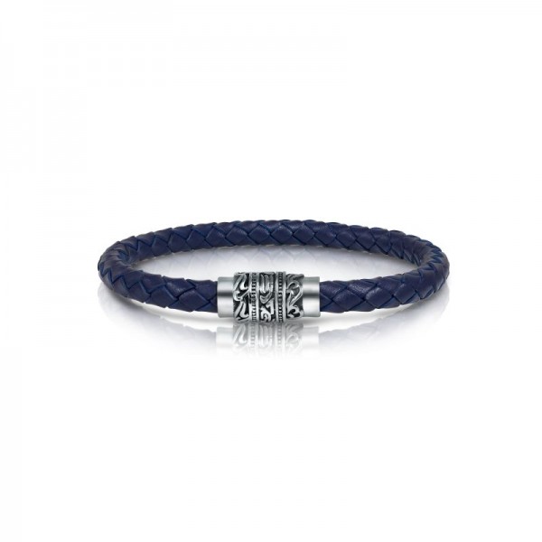 Italgem Steel Leather Bracelet