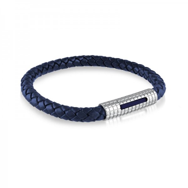 Italgem Steel Leather Bracelet