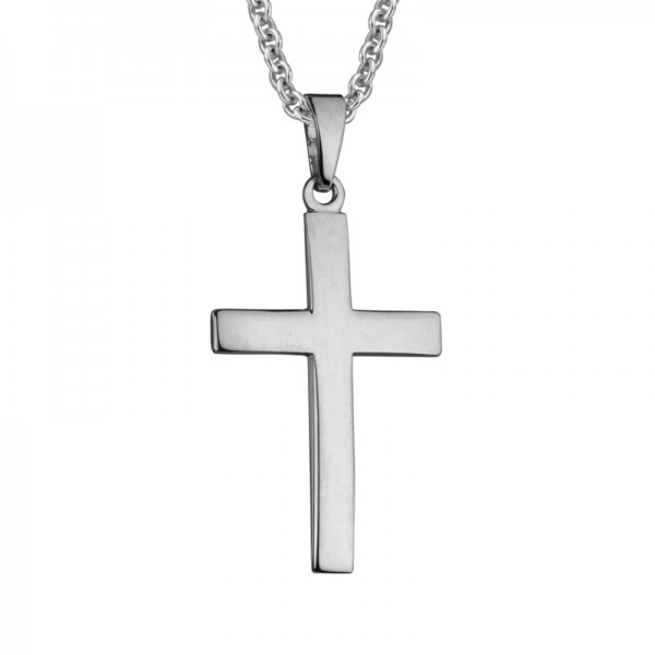 SS Contour Cross Pendant