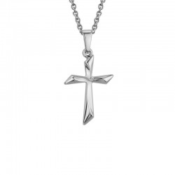 SS Twist Cross Pendant Necklace