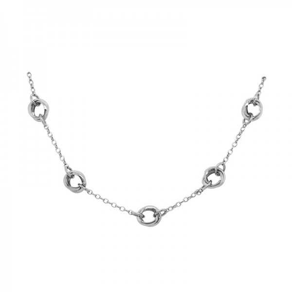 SS Five Circle Station Necklace