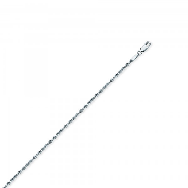 Sterling Silver 1.3Mm Wide Diamond Cut Rope Chain At 20