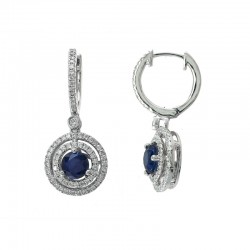 14KW Sapphire & Diamond Earrings