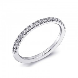 14K White Gold Diamond Wedding Band with 19 Round Diamonds at .21ct tw