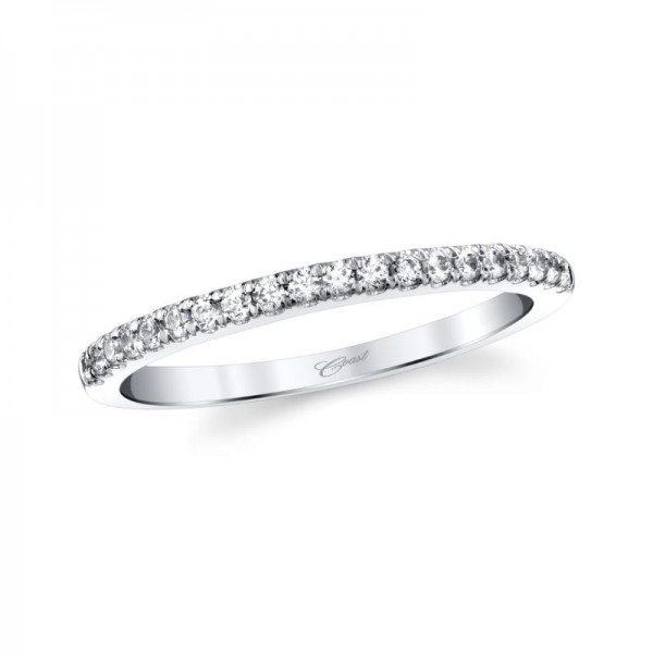 14K White Gold Fishtail Set Diamond Wedding Band