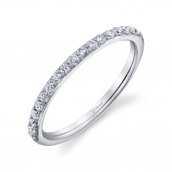 14K White Gold Diamond Band with 18 Round Diamonds at 0.28ct tw