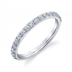14K White Gold Diamond Comfort Fit Wedding Band with 16 Round Diamonds at .39ct tw