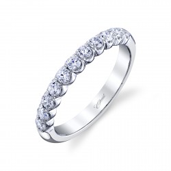 14K White Gold Diamond Band with 11 Round Diamonds at 0.51ct tw