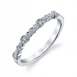 14K Yellow Gold Diamond Stackable Band with Cushion & Round Mofits that has 13 Round Diamonds