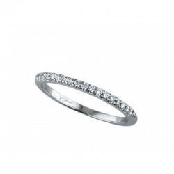 14K White Gold Shared Prong Wedding Band
