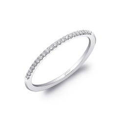 14K White Gold Diamond Wedding Band with 21 Round Diamonds at 0.08ct tw
