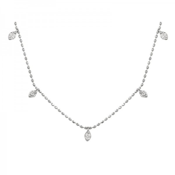 14KW Diamond Station Necklace
