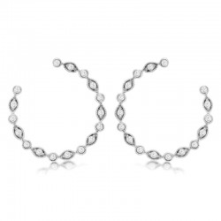 14KW Diamond Vintage Hoop Earrings