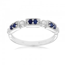 14KW Sapphire & Diamond Band