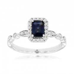 14KW Sapphire & Diamond Ring