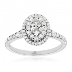 14KW Diamond Oval Halo Engagement Ring