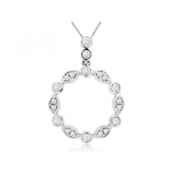 14KW Diamond Circle Pendant