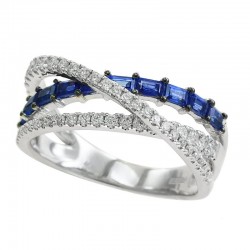 14KW Diamond & Sapphire Ring