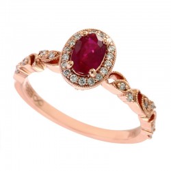 14KR Diamond & Ruby Ring