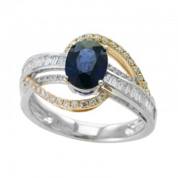 14KWY Diamond & Sapphire Ring