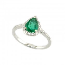 14KW Emerald & Diamond Ring