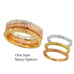 14KYWR 3-stack Diamond Ring Set