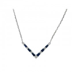 14KW Diamond & Sapphire Pendant