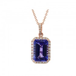 14KR Tanzanite & Diamond Pendant