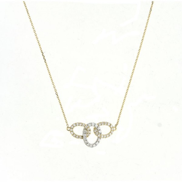 18K Two-Tone Diamond Fashion Necklace