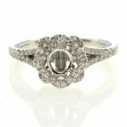 18KW Diamond Semi-Mount Engagement Ring
