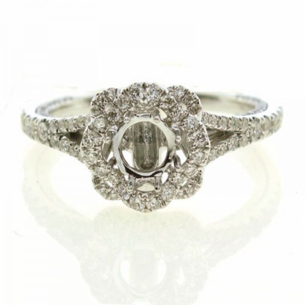 18KW Diamond Semi-Mount Engagement Ring