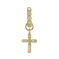 18KY Petite Diamond Cross Earring Charm